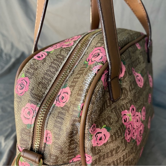 Vintage Y2K Juicy Couture Rose Print Petal Status If The Crown Fits Bowler Bag - Picture 6 of 10